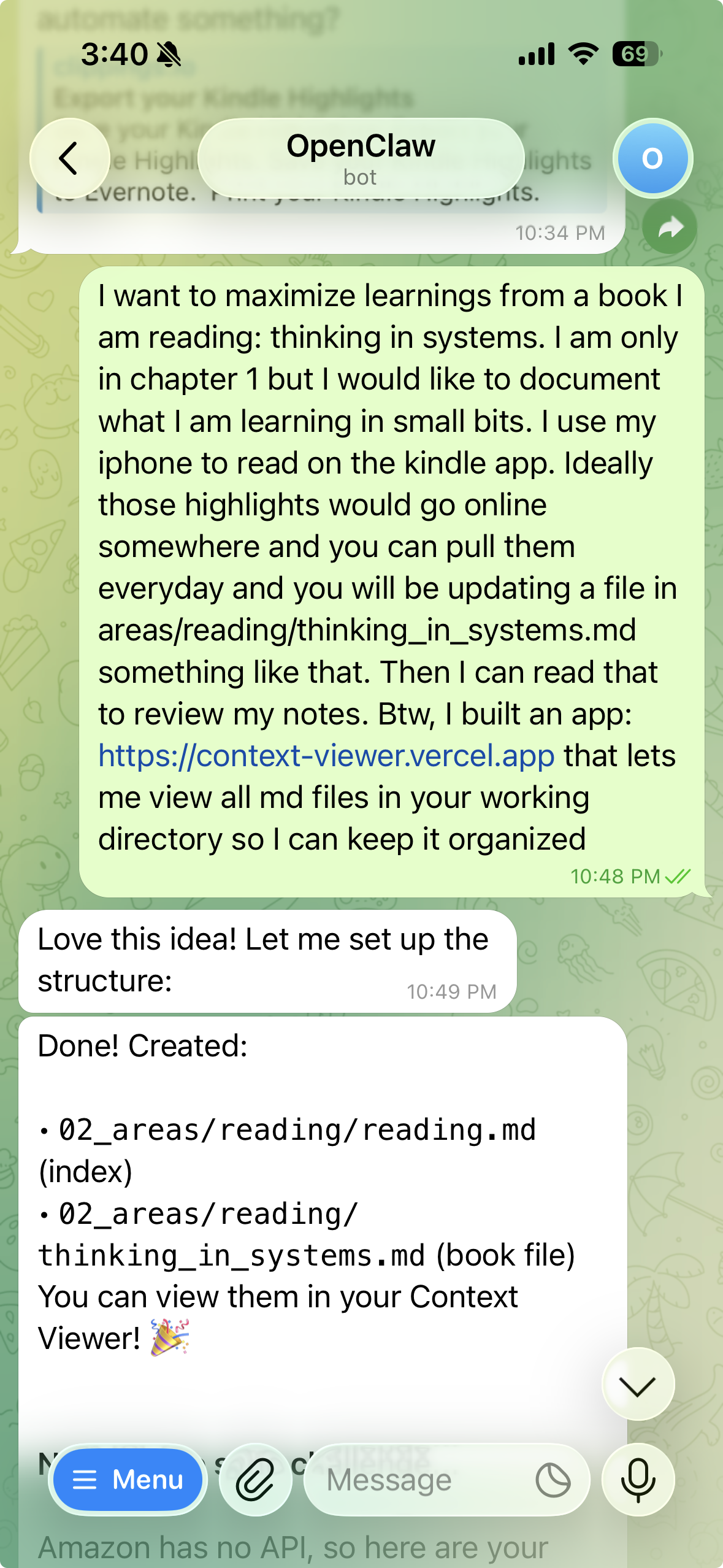 Telegram group chat with Jenny and AI agent